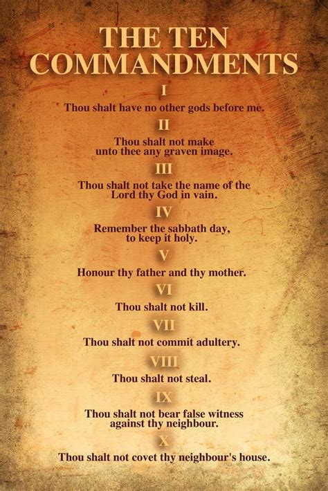 christian 10 commandments in order